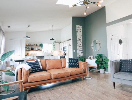 Modern light kitchen with eggshell white paint